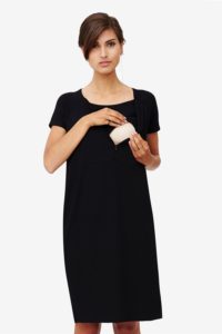 Black nursing dress with zipper